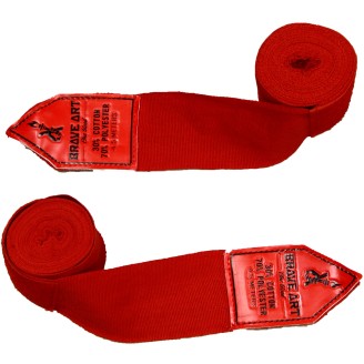 4.5m Boxing Wraps – Red & Black Velcro | Brave Art