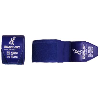 Bandages de Boxe 4,5m – Bleu & Blanc, Scratch Silicone | Brave Art