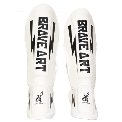shin & Foot Guards Classic One – White & Black | Brave Art