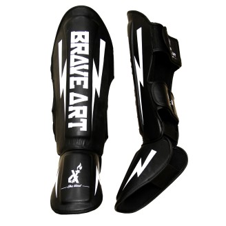 Shin & Foot Guards Classic One – Black & White | Brave Art