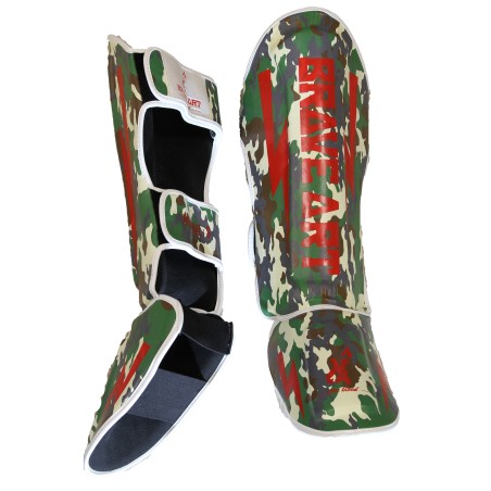 Classic One Green and Beige Camouflage Shin and Foot Guards – Brave Art