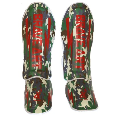 Shin & Foot Guards Classic One – Green & Beige Camo | Brave Art