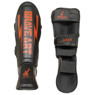Protège-tibias et pieds Classic One Noir et Rouge – Brave Art