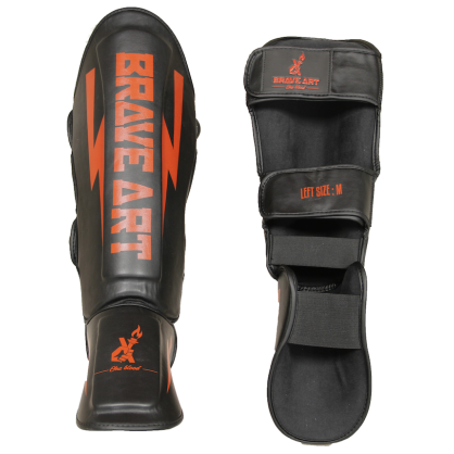 Shin & Foot Guards Classic One – Black & Red | Brave Art