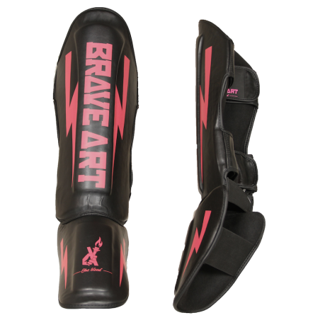Shin & Foot Guards Classic One – Black & Pink | Brave Art