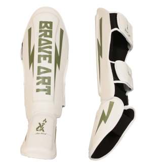 Paratibia e Piede Classic One – Bianco & Verde | Brave Art