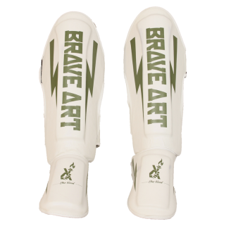 Classic One White and Green Shin and Foot Guards – Brave Art