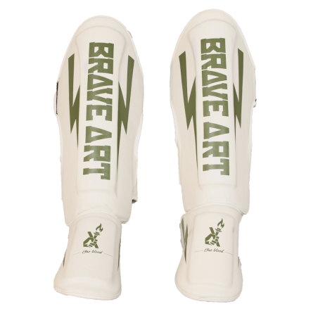Classic One White and Green Shin and Foot Guards – Brave Art