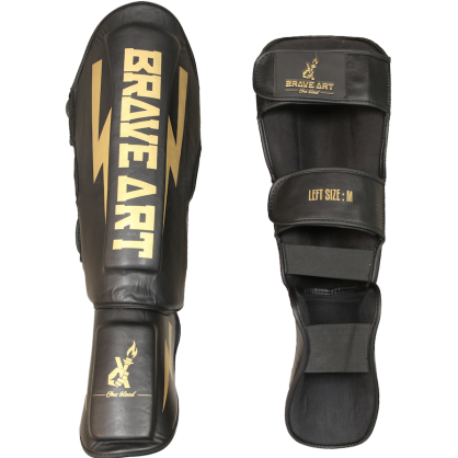 Shin & Foot Guards Classic One – Black & Gold | Brave Art