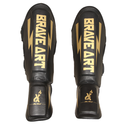 Shin & Foot Guards Classic One – Black & Gold | Brave Art