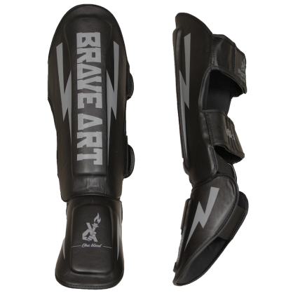 Shin & Foot Guards Classic One – Black & Grey | Brave Art