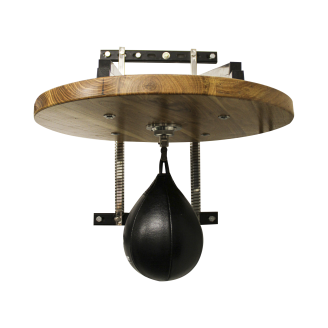 Speed bag with Brave Art structure in black leather