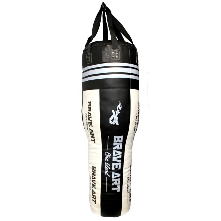 Brave Art Uppercut Punching Bag in Black and White Leather