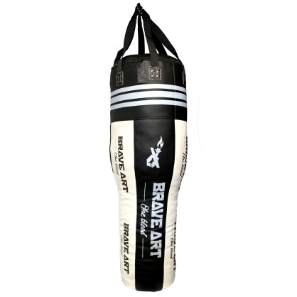 Uppercut Punching Bag – Black & White Leather | Brave Art
