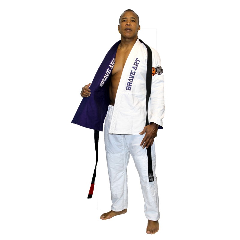 Brasilianischer Jiu-Jitsu-Kimono Brave Art Weiß und Blau Brasilianischer Jiu-Jitsu-Kimono Brave Art Weiß und Blau
