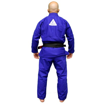 Brazilian Jiu-Jitsu Kimono – Blue with White Embroidery Side Brave Art