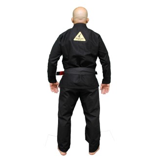 Brazilian Jiu-Jitsu Kimono in Schwarz mit goldener Stickerei Side von Brave Art