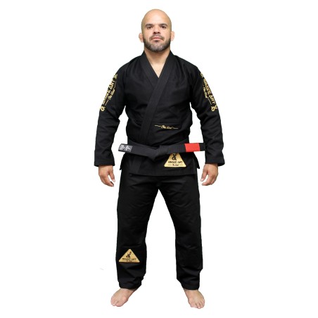 Kimono Jiu-Jitsu Brasiliano – Nero con Ricamo Dorato Side | Brave Art