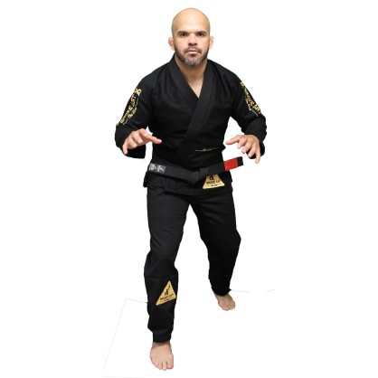Brazilian Jiu-Jitsu Kimono Schwarz mit Goldener Stickerei Brave Art