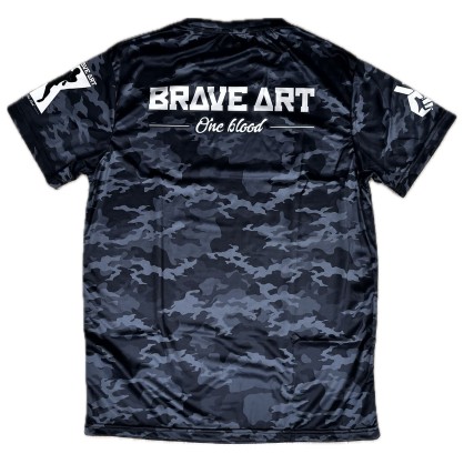 T-shirt Fast Dry Camo 2.0 Brave Art – Noir, Gris & Foncé