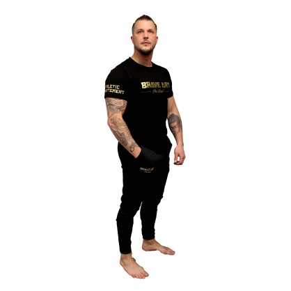 Fitted Joggers First Brave Art – Black & Gold | Comfort & Style