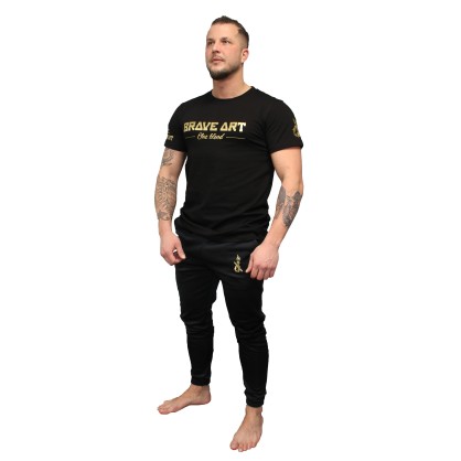 Fitted Joggers First Brave Art – Black & Gold | Comfort & Style
