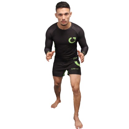 Rashguard Tone Up Brave Art – Maniche Lunghe Nero & Verde | Forza & Re