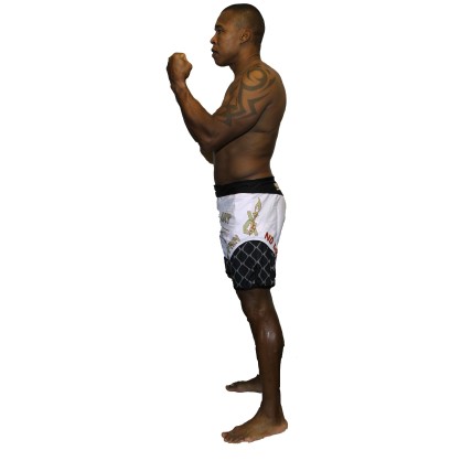 MMA Shorts Octogone Brave Art – Weiß | Widerstand & Beweglichkeit