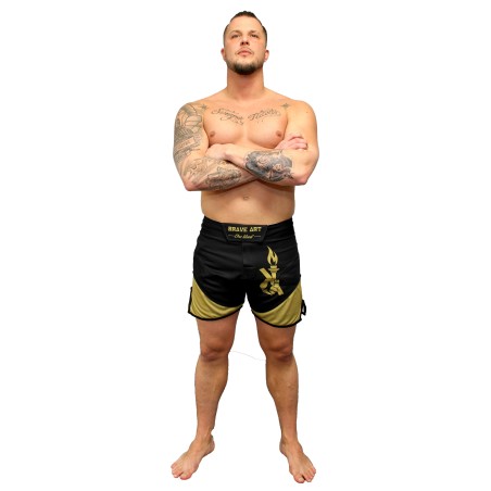 Short MMA BG Brave Art – Noir & Doré | Résistance & Élégance