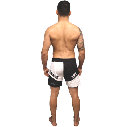 Short MMA Vale Tudo Brave Art – Noir & Blanc | Liberté & Origines
