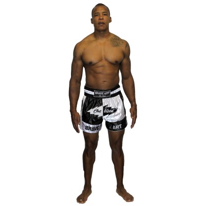 Muay Thai Shorts Brave Art – Black & White | Power, Movement & Impact