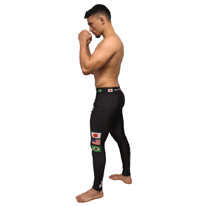 Vale Tudo Brave Art Spats – Black Compression Leggings with Japan