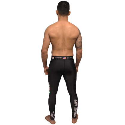 Spats Vale Tudo Brave Art – Compression Noire avec Drapeaux Japon, Bré
