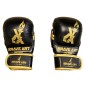 Schwarze Goldene MMA-Sparring-Lederhandschuhe Brave Art Schwarze Goldene MMA-Sparring-Lederhandschuhe Brave Art