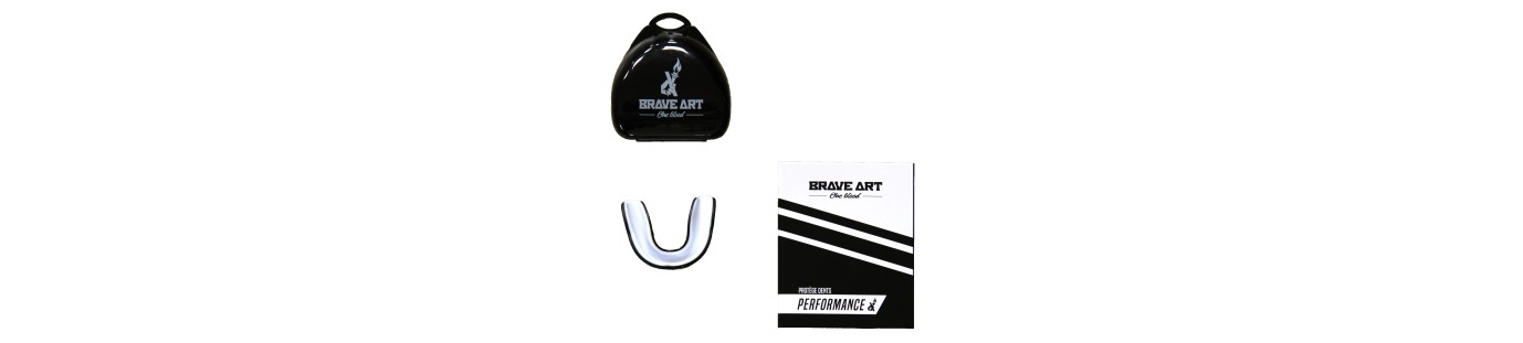 Brave Art Zahnschutz Weiß-Schwarz – Anpassbar mit Transportbox